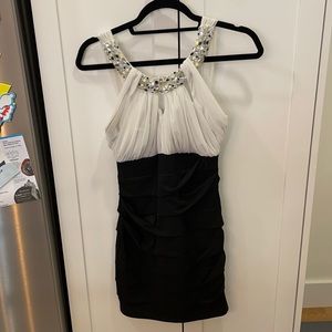 Black and white mini dress